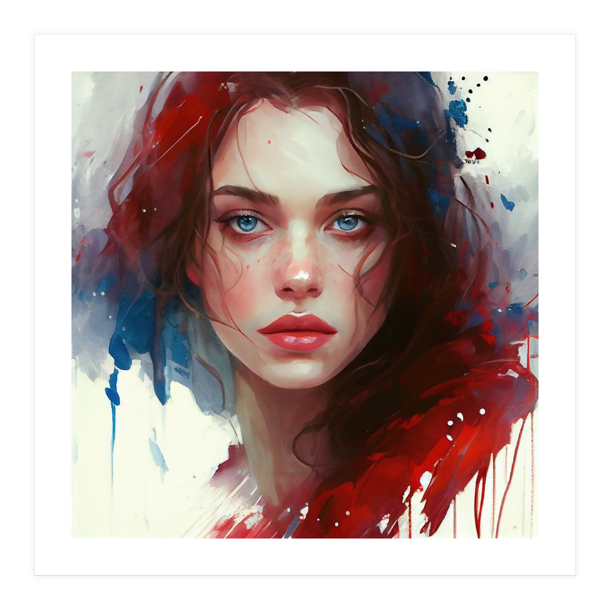 Modern Fairy Tale Blue Eyed Portrait (Print Only)