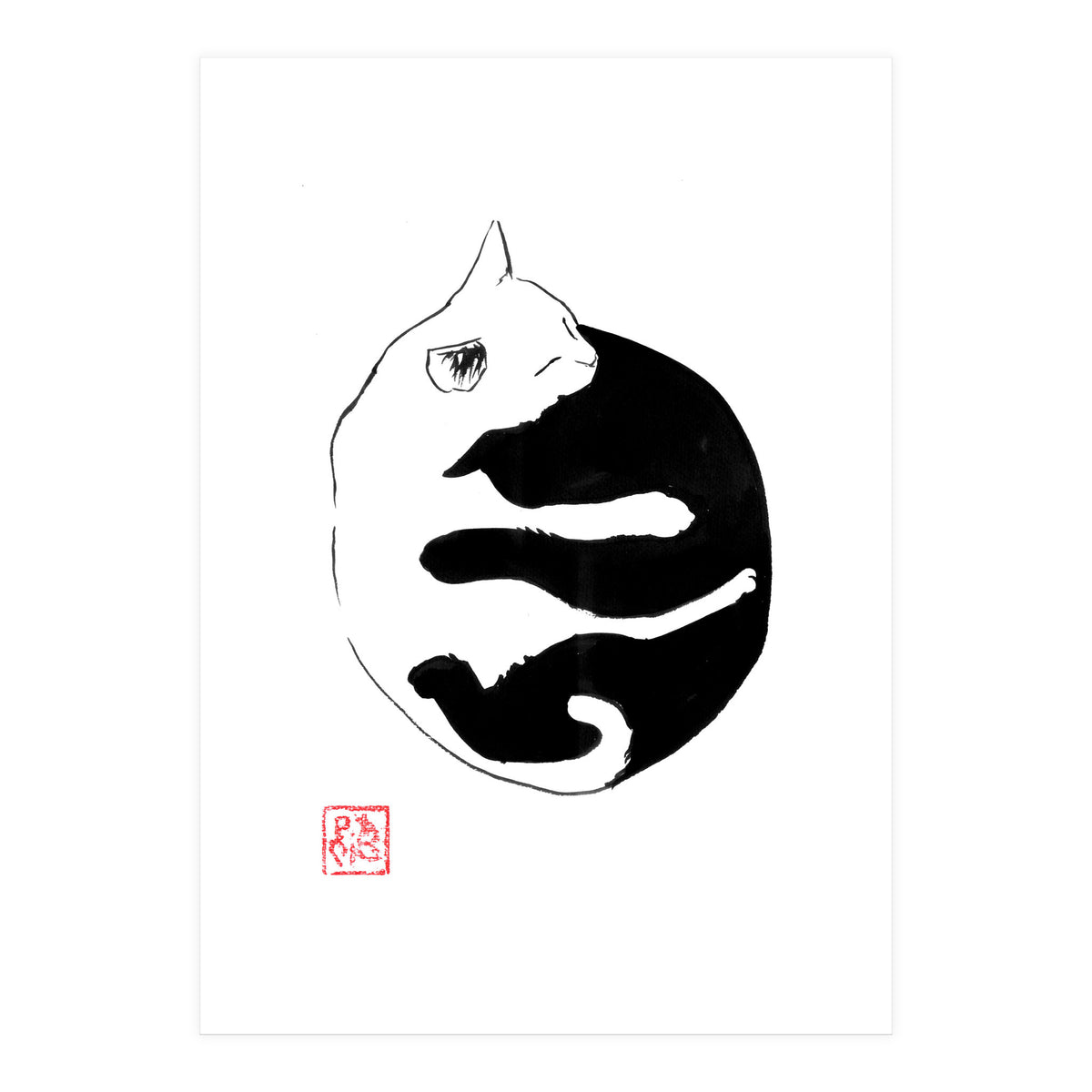 Ying yang Cat (Print Only)