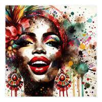 Brazilian Carnival Watercolor Portrait (Print Only)