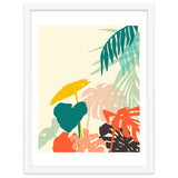Tropical Nature, Botanical Pastel Jungle Plants Illustration, Minimal Bohemian Palm Monstera Forest thumbnail