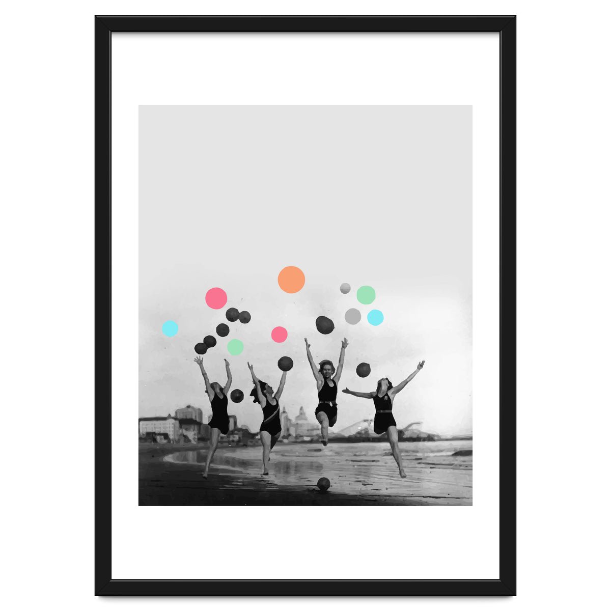Vintage Women Black & White Photography Balloons Freedom Feminism Women's Rights Individuality