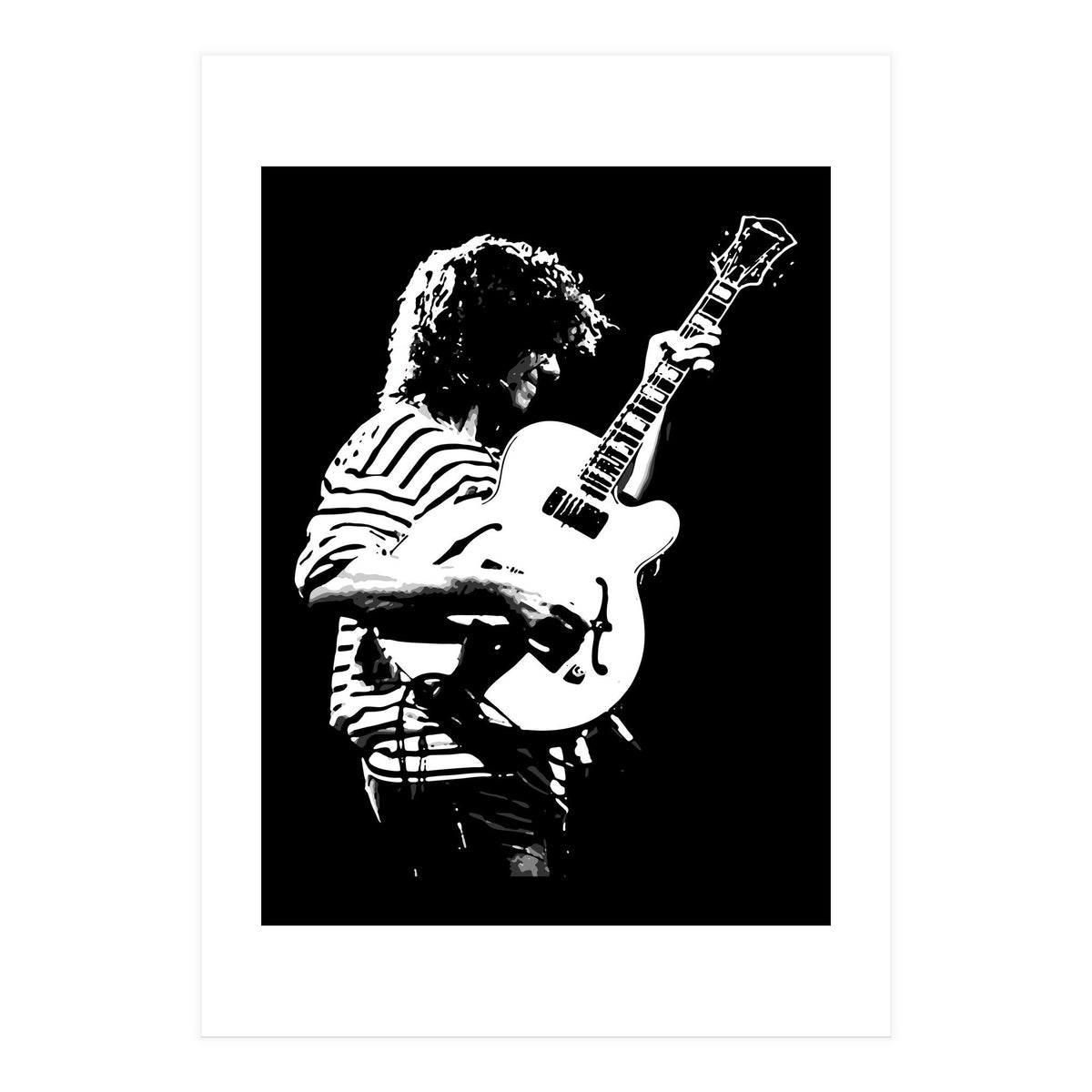 Pat Metheny American Jazz Musician in Monochrome (Print Only)