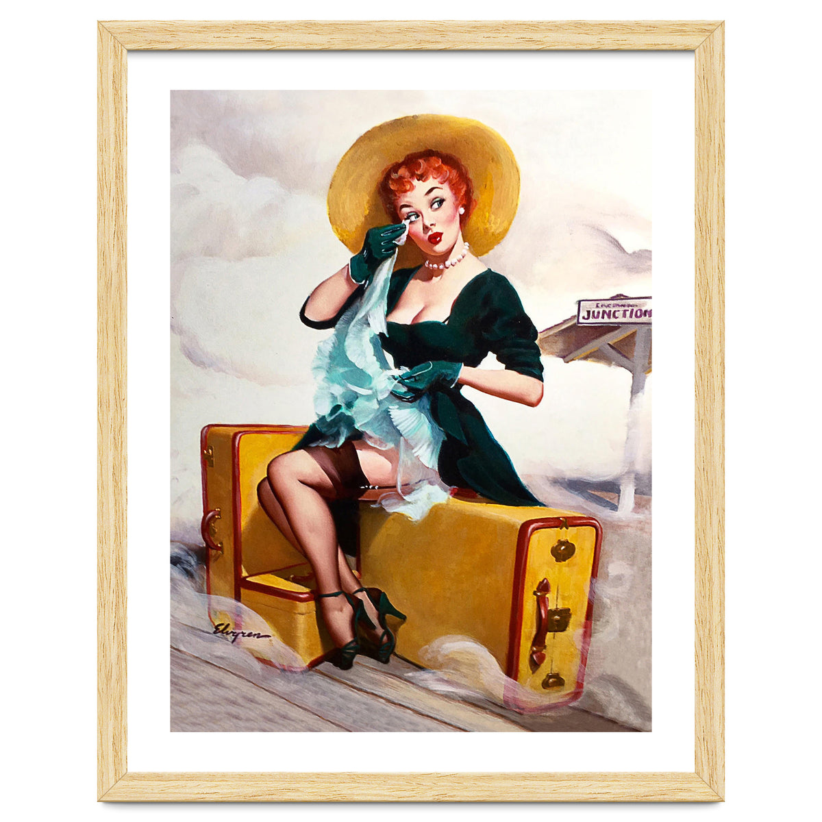 Pinup Sexy Girl Left At The Bus Station