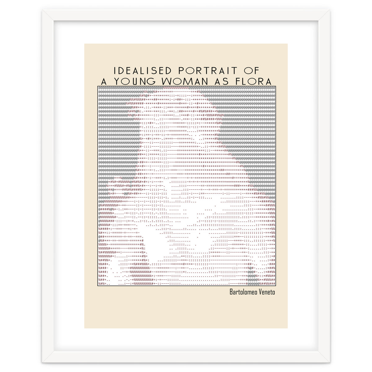Idealised Portrait of a Young Woman as Flora – Bartolomeo Veneto (ascii art)