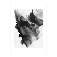 Abstract Black And White Wavy Lines Forming Organic Shapes (Print Only)