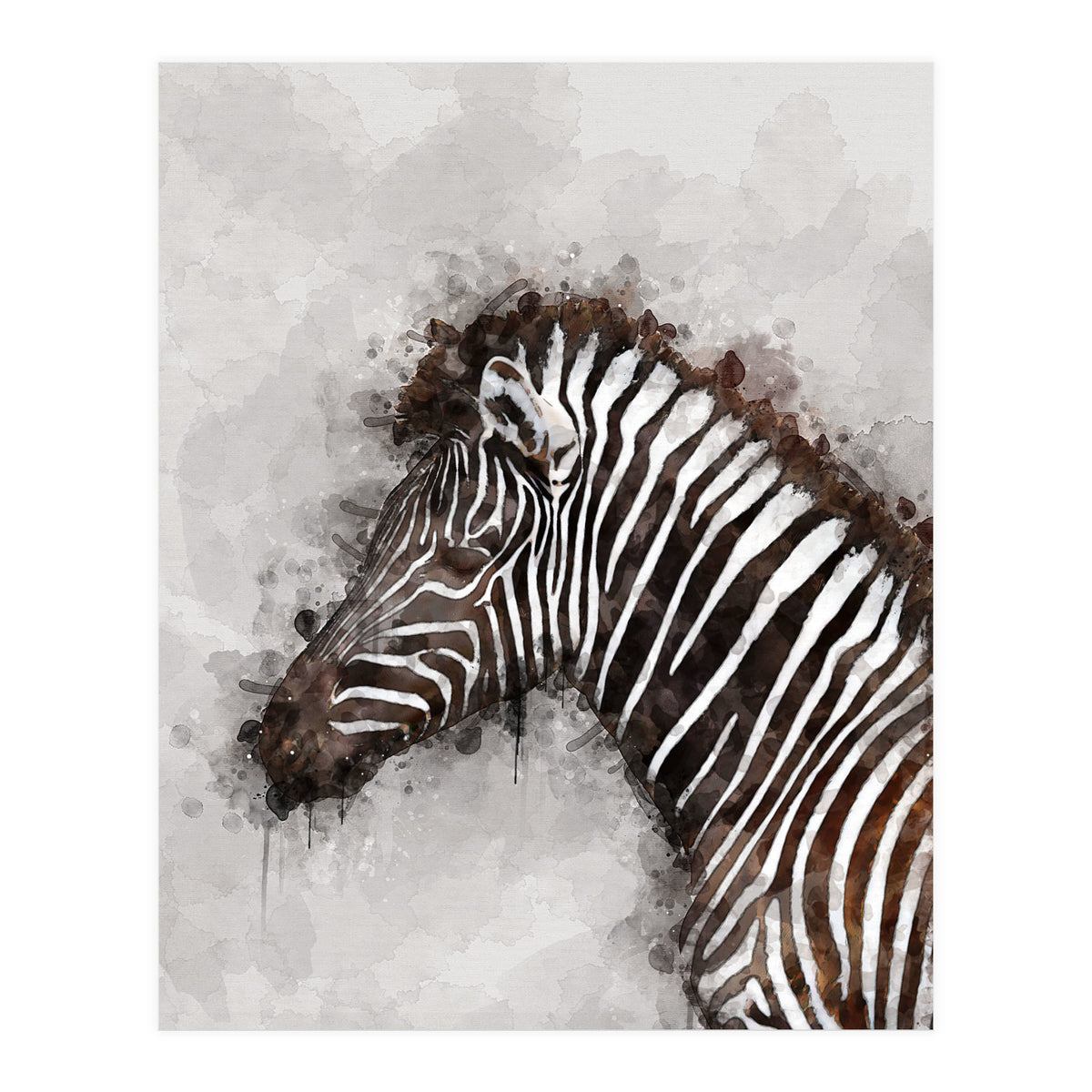 Zebra Watercolor (Print Only)