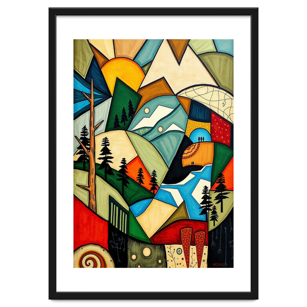 Abstract Nature Tree Mountain