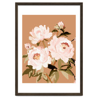 Blush Peony Painting, Floral Wall Art, Neutral Flower Print, Peony Art