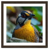Close-up of a Yellow Bird featuring a Striking Red eye thumbnail