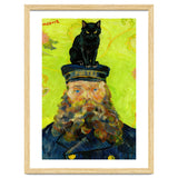 Black Cat on the Postman’s Hat, Van Gogh Inspired Painting thumbnail