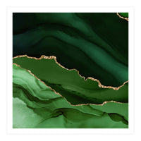 Green & Gold Agate Texture 12  (Print Only)