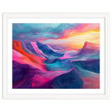 Vibrant Abstract Mountain Landscape at Sunset thumbnail