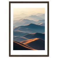 Misty Desert Mountain Range Art