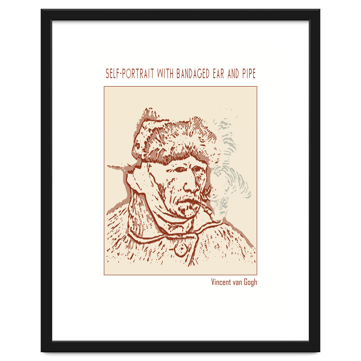 Self Portrait With Bandaged Ear And Pipe – Vincent Van Gogh