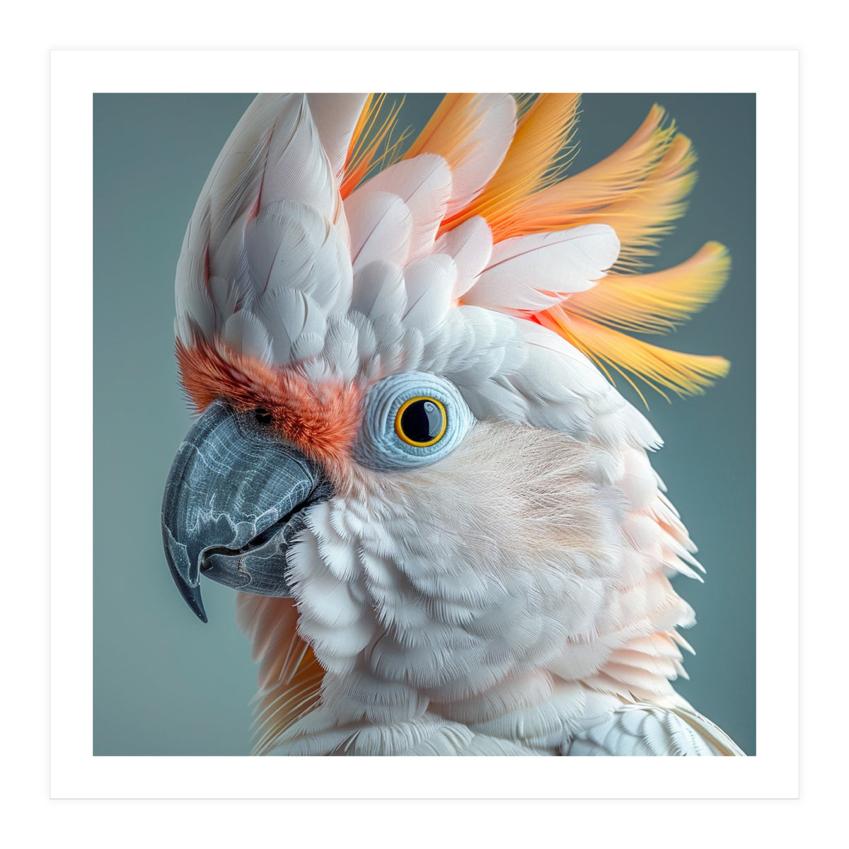 Salmon Crested Cockatoo Close Up Portrait (Print Only)