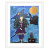 Cassandra, the Little Witch, with Merlin, the cat, and Circe, the Raven thumbnail