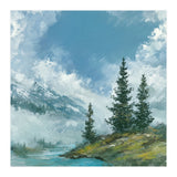 Ethereal Alpine River Valley with Snow-Capped Mountains (Print Only) thumbnail