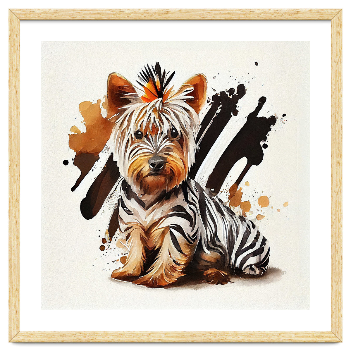 Watercolor Yorkshire Terrier Dog