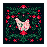 Blooming Chicken Green And Red (Print Only) thumbnail