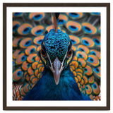 Close Up Peacock Head And Eye With Feathers thumbnail