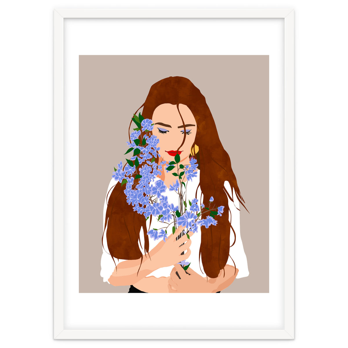 The Becoming, Nature Plants Bohemian Woman, Botanical Modern Mindful Self Care Self Love Positivity