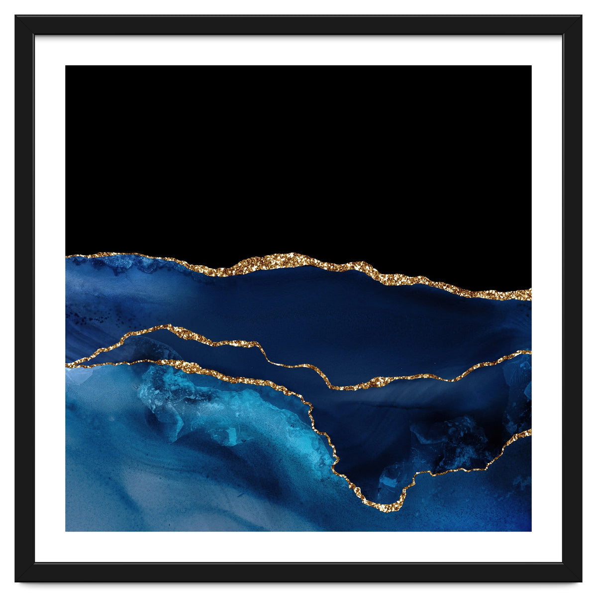 Navy & Gold Agate Texture 07