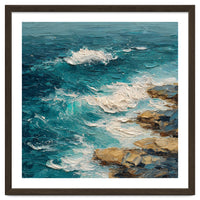 Dynamic Coastal Swell with Sculpted Turquoise Waves