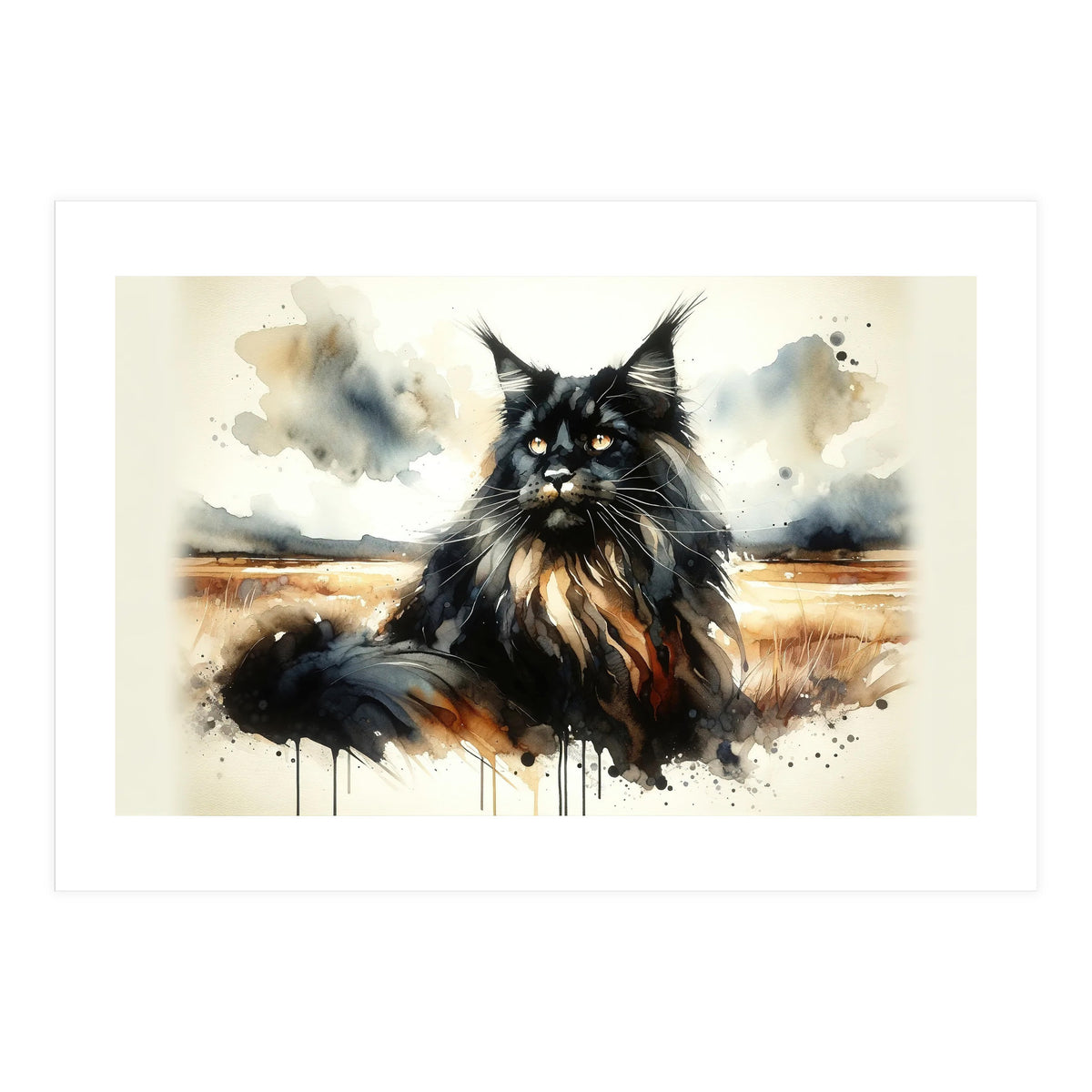 Mystical Black Cat In The Wild (Print Only)