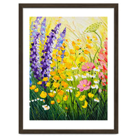 Sun-Drenched Wildflower Meadow Oil Painting