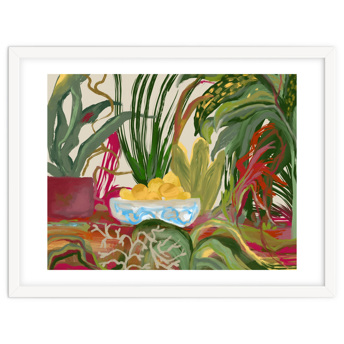 Tropical Table of Lemons still life expressionism oil