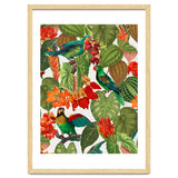 Tropical Parrots In Flower Jungle thumbnail