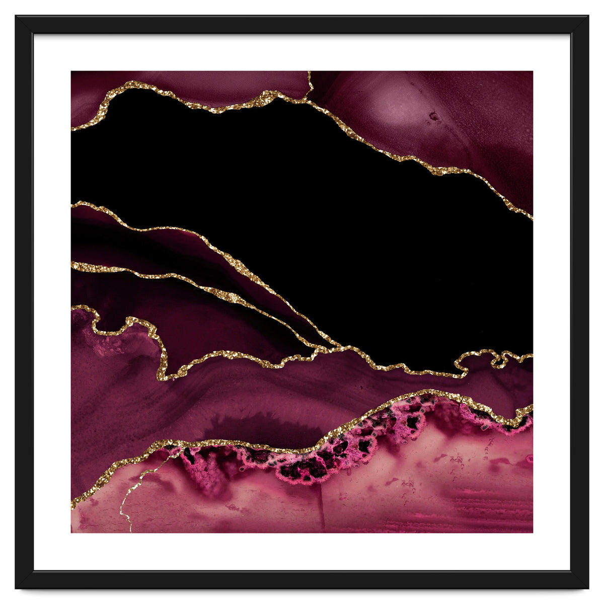 Burgundy & Gold Agate Texture 14