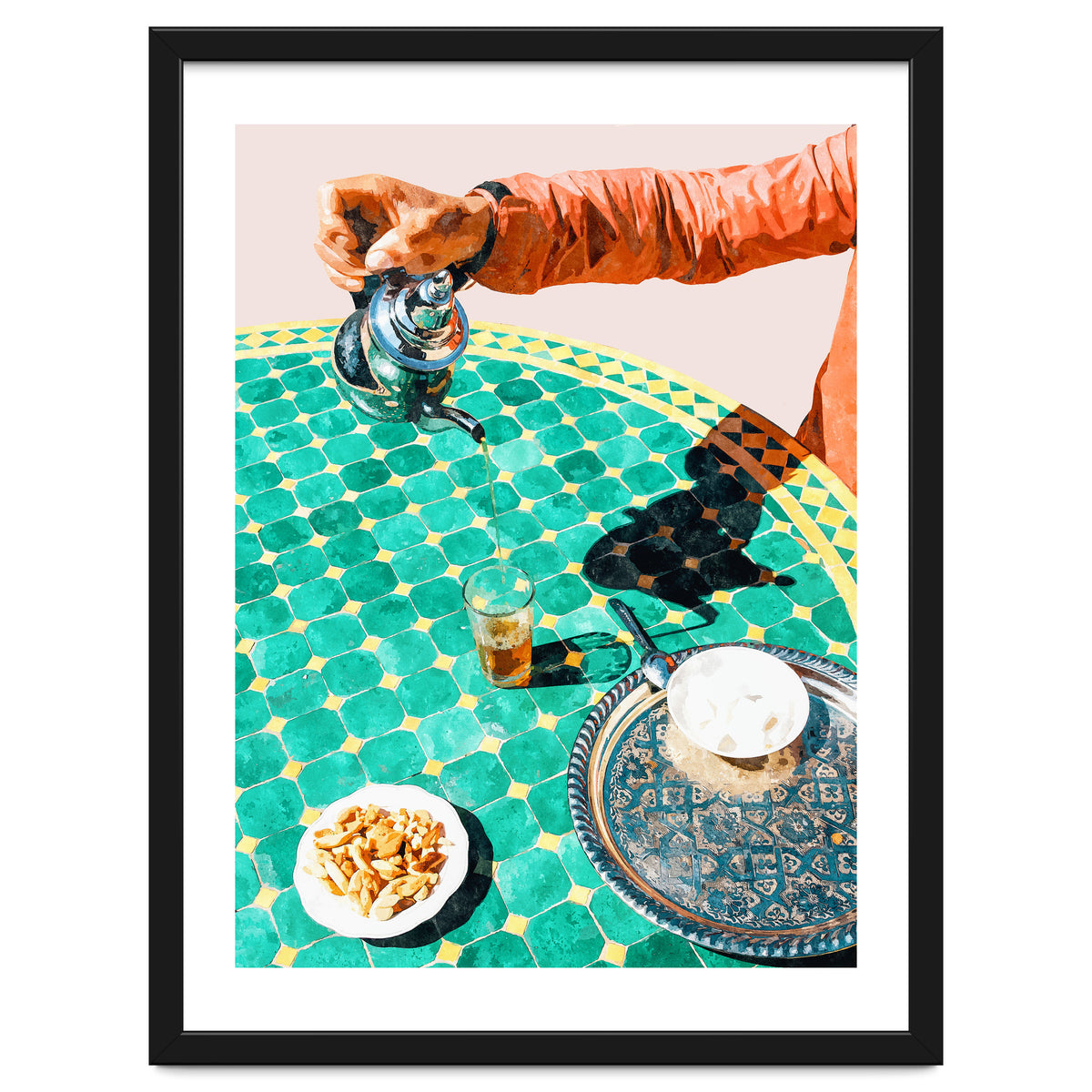 Chai, India Culture & People Painting, Exotic Travel Places Tea Bohemian Colorful Morocco Turkish