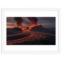 Volcanic Fury: Erupting Mountain Landscape