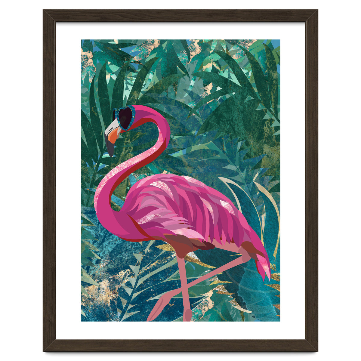 Flamingo in the jungle