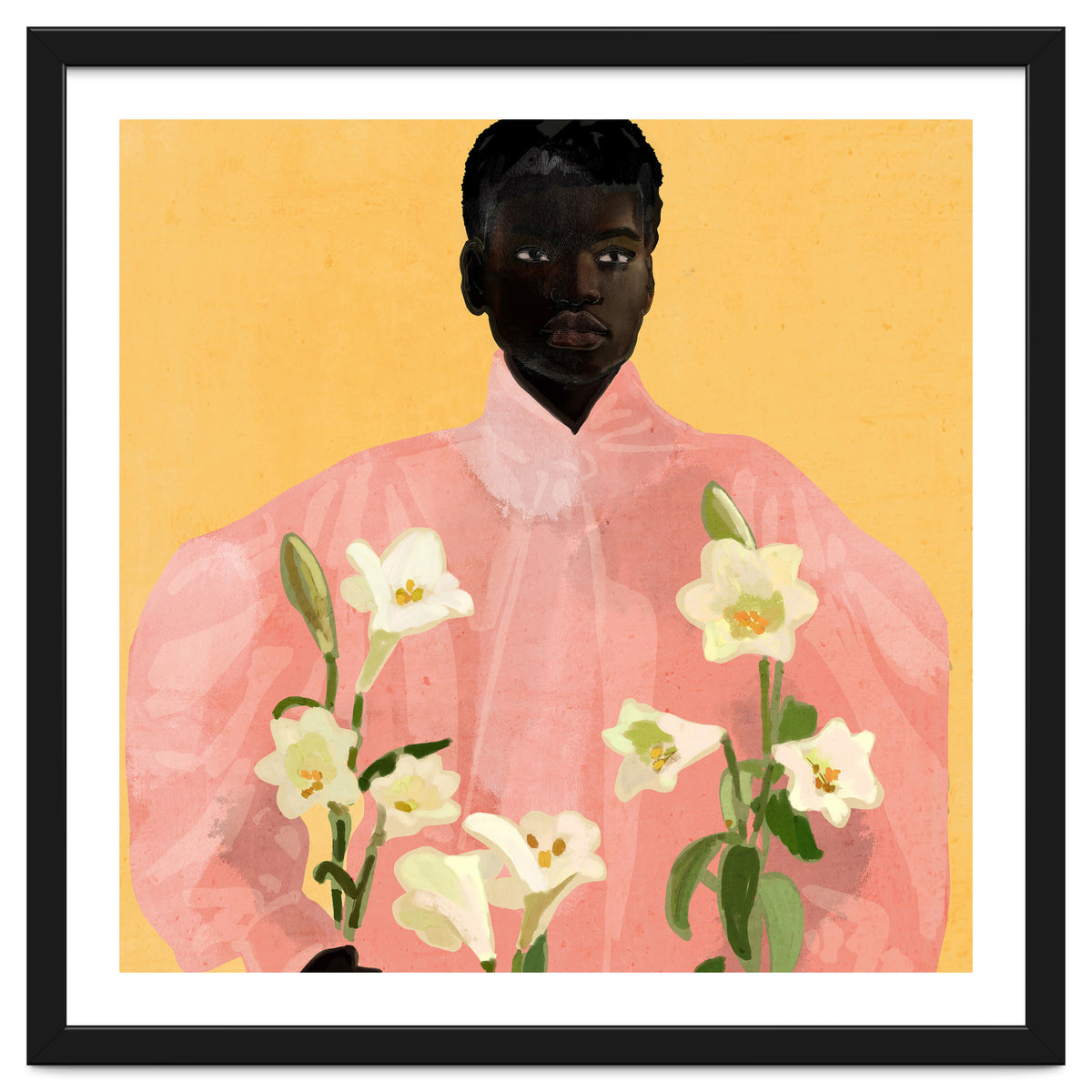 Girl Holding Flowers 2