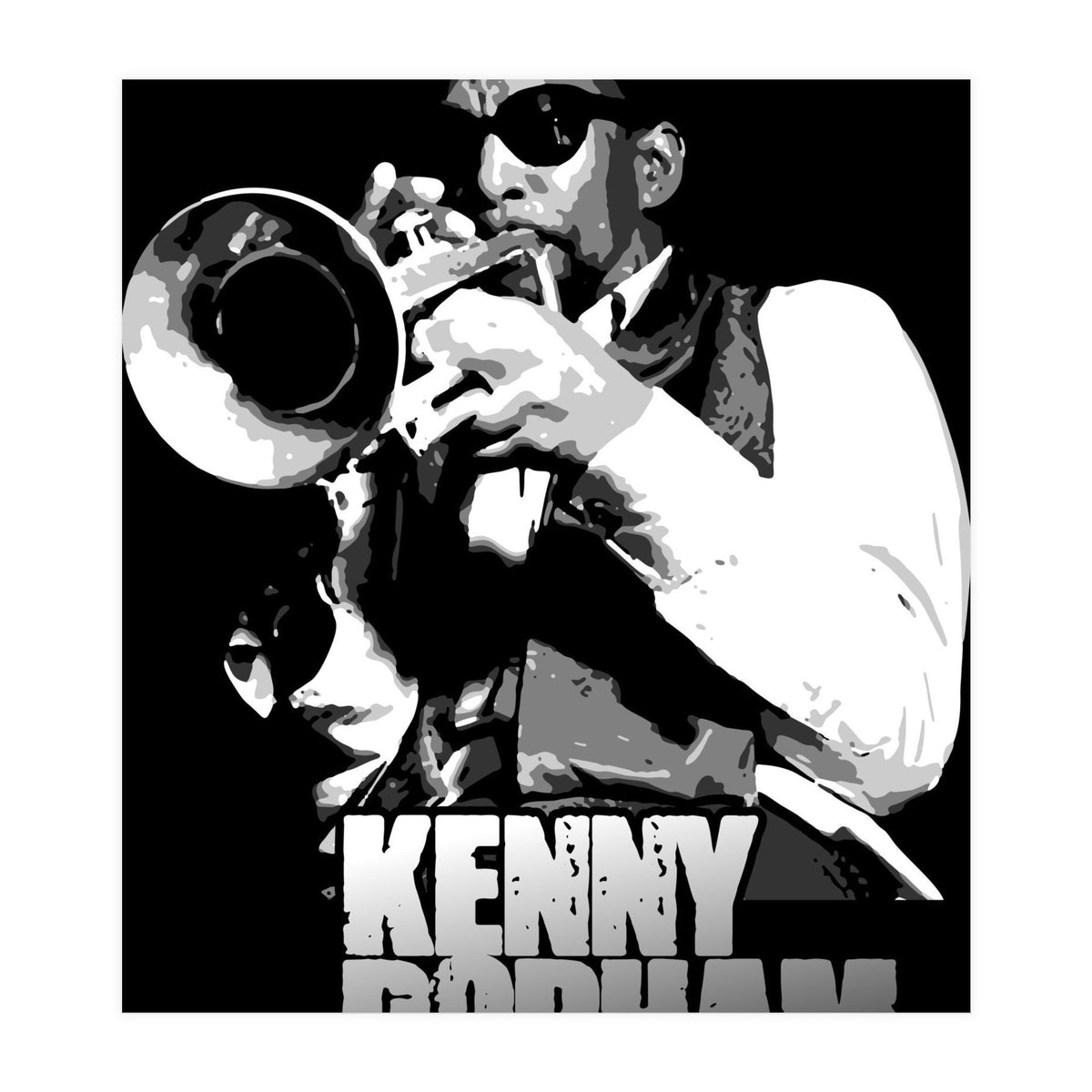 Kenny Dorham Jazz Trumpeter in Grayscale (Print Only)