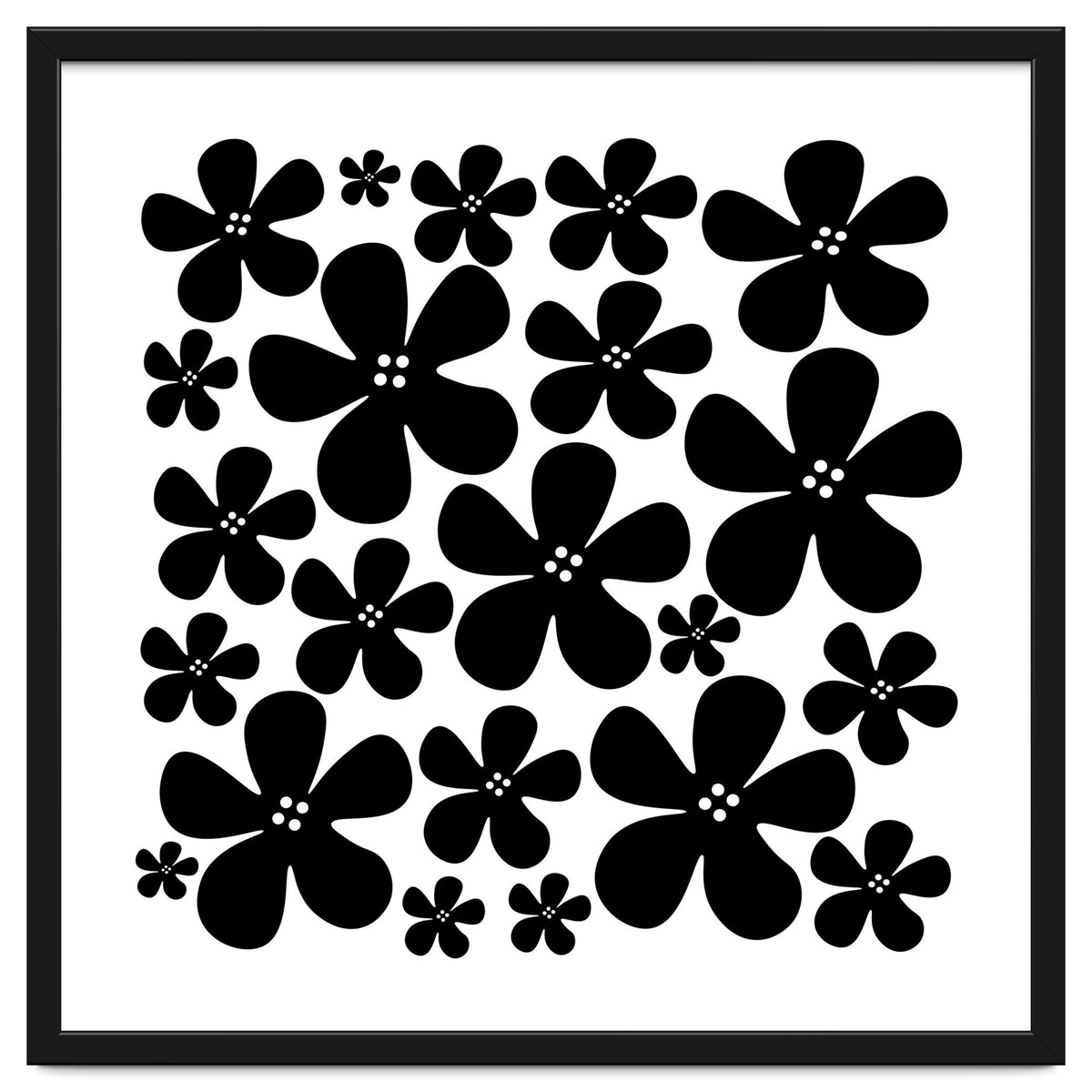 Black Flowers Pattern