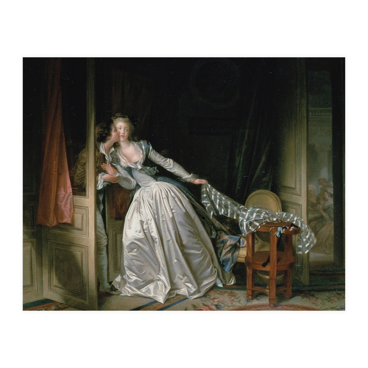 Jean-Honoré Fragonard – The Stolen Kiss | Elegant Rococo Romance & Secret Intimacy (Print Only)