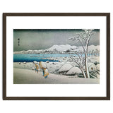 SNOW LANDSCAPE - JAPANESE ENGRAVING - 19TH CENTURY. thumbnail