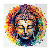 Rainbow Mandala Buddha Portrait (Print Only)