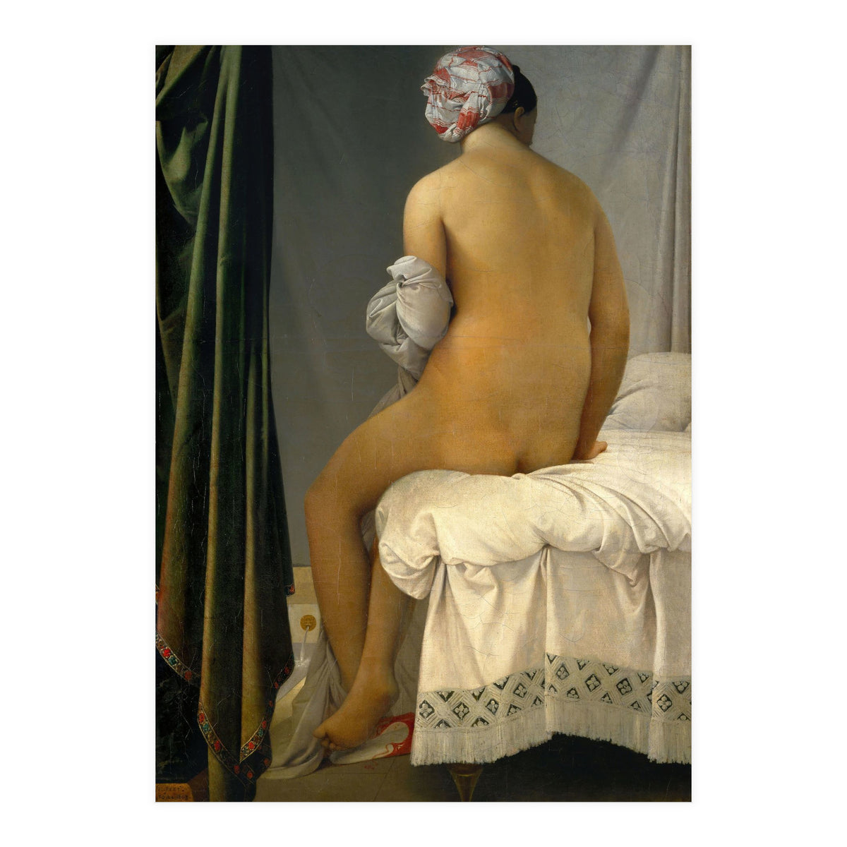 Jean Auguste Dominique Ingres / 'The Valpinçon Bather', 1806, Oil on canvas, 146 × 97,5 cm, RF 259. (Print Only)