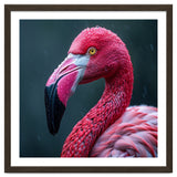 Close Up Pink Flamingo In Rain Drops thumbnail