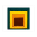 JOSEF ALBERS - HOMAGE TO THE SQUARE DARK GREEN YELLOW ORANGE BROWN  (Print Only) thumbnail
