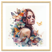 Butterfly Muse Watercolor Portrait
