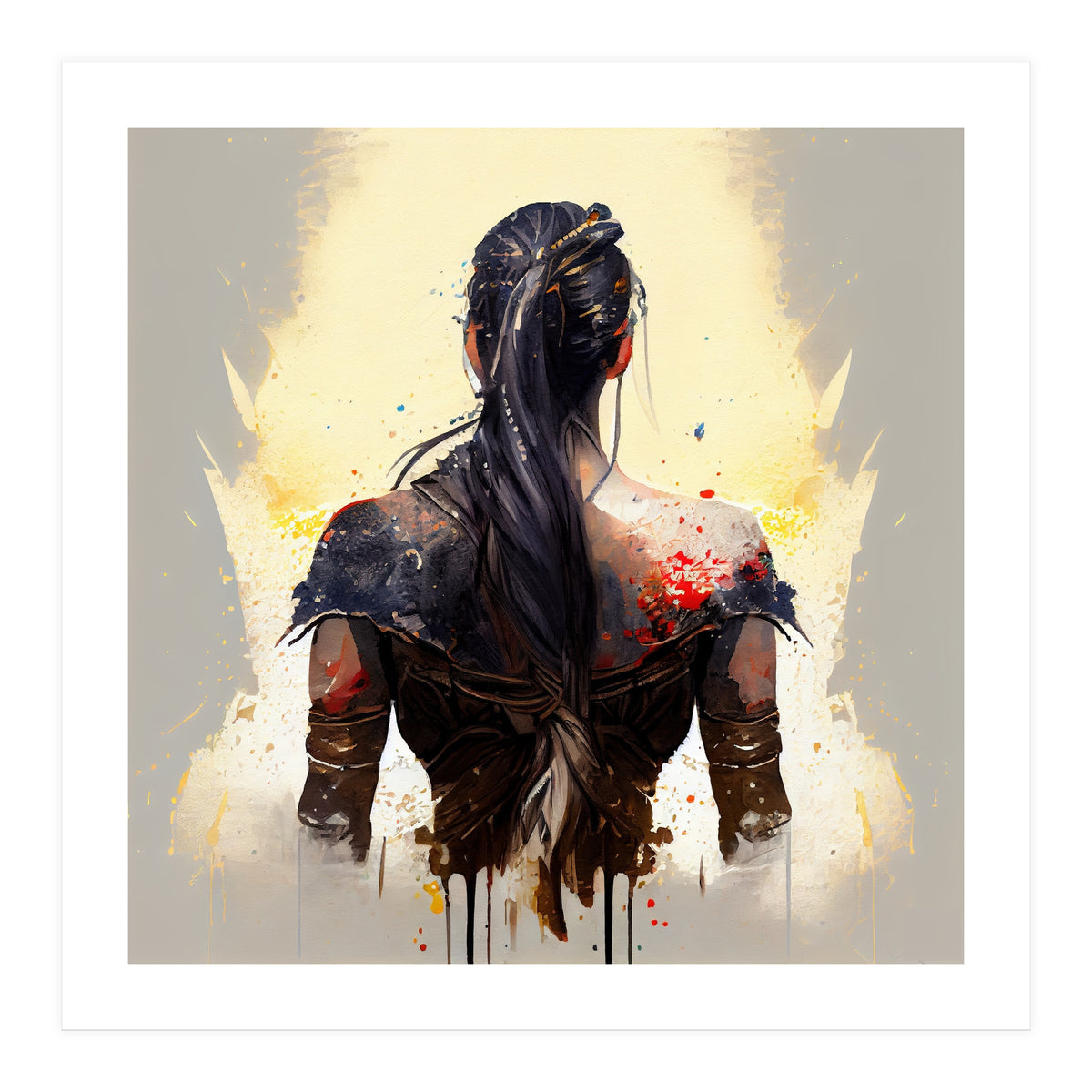 Warrior Woman From Behind (Print Only)