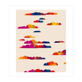 Totem Clouds, Colorful Sky Vibrant Eclectic Bohemian, Abstract Positivity Good Vibes Boho Contemporary Modern Painting (Print Only) thumbnail