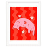 Pink Cat Wavy Background thumbnail