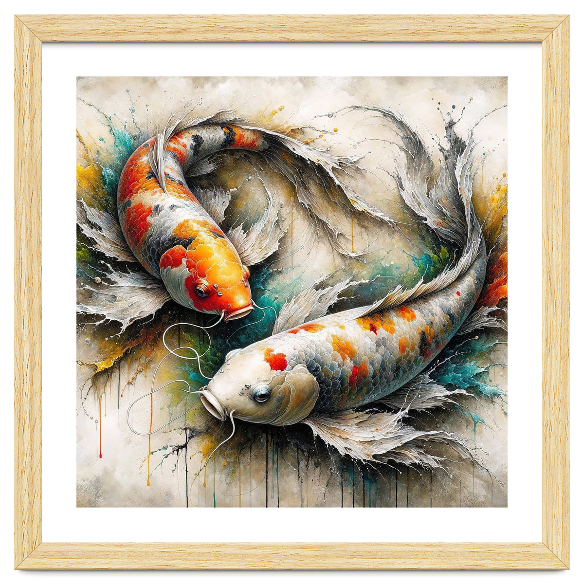 Watercolor Koi Fish Pair