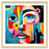 CUBIST HARMONY,  face, the essence of Cubist inspiration in a fragmented vibrant spectrum. thumbnail